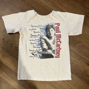 Paul McCartney white Graphic small driving USA  tour T-Shirt